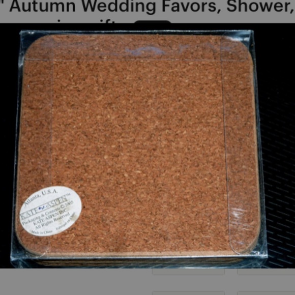 SALE Two 4-packs Kate Aspen Cork Coasters "Fall in Love" Autumn Wedding Favors - Picture 3 of 3